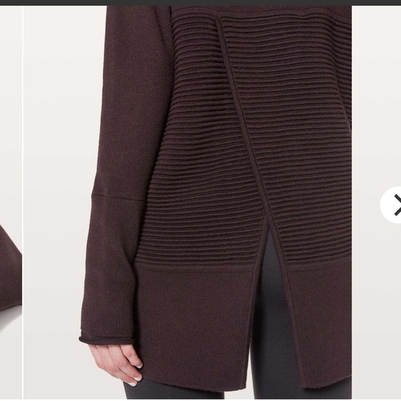 Lululemon Sit In Lotus Wrap Knit Cardigan Sweater Black Cherry Purple - Picture 15 of 15